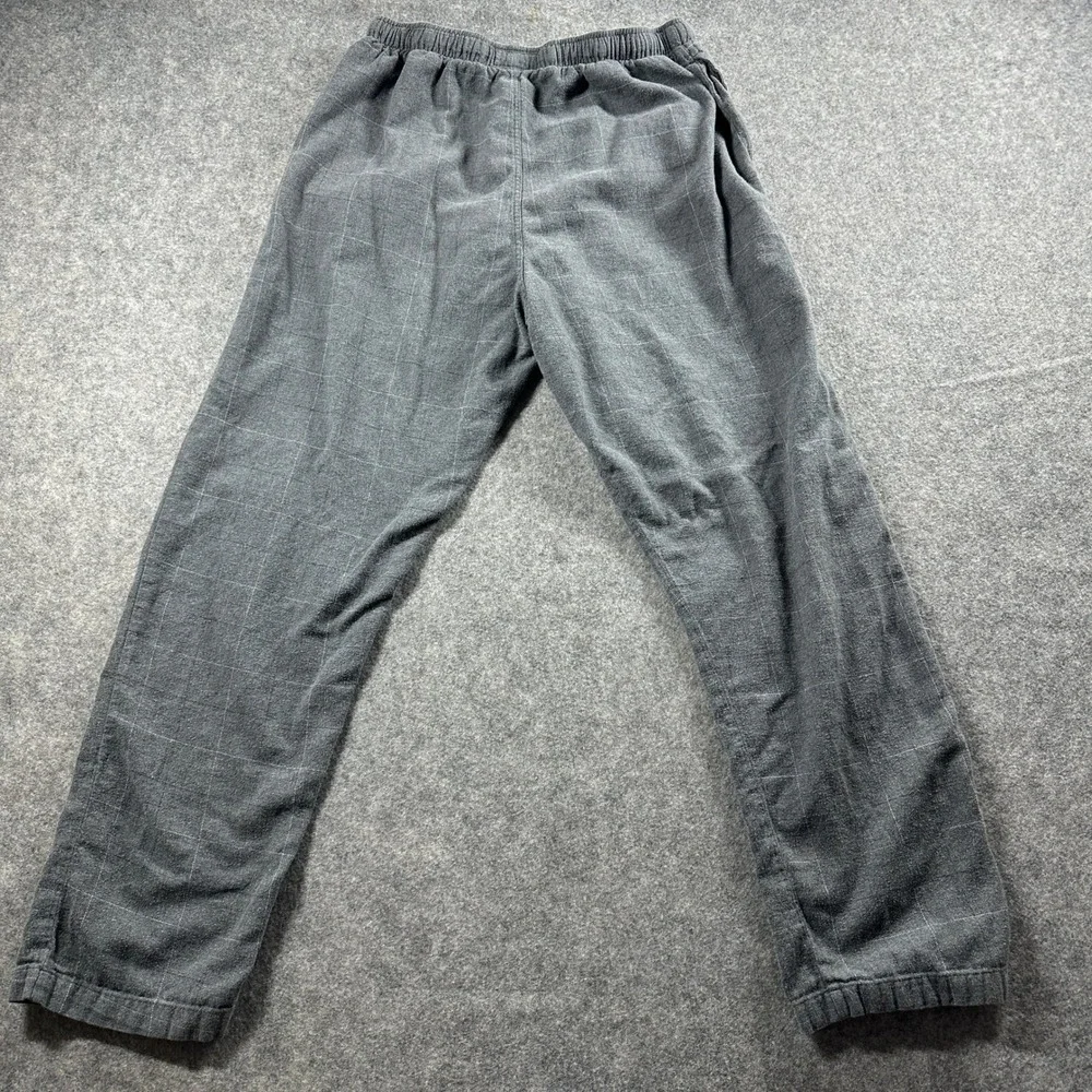 Polo Ralph Lauren Pajama Pants Mens M Gray Windowpane Plaid Cotton Sleepwear